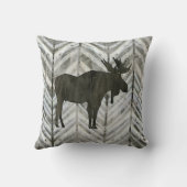 モダンで素朴なアメリカヘラジカロッジの小屋のヘリンボン家族 クッション (裏面)