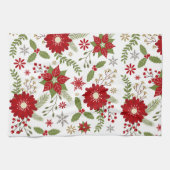 モダンで素朴なクリスマスの花 キッチンタオル (横)