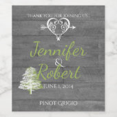 モダンで素朴な納屋の木製の結婚式のワインのラベル ワインラベル (シングルラベル)