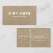 モダンで素朴な茶色のクラフトの砂の紙 名刺 (正面/裏面)