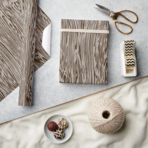 モダンで素朴なWoodgrainの包装紙ブラウン ラッピングペーパー