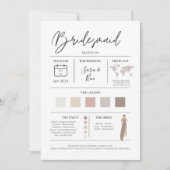 モダンで編集可能なカラーブライドスマイディテール情報カード 招待状 (正面)