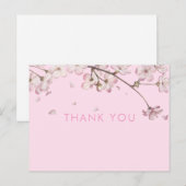 モダンで繊細な桜の花のピンクの感謝メッセージ ポストカード (正面/裏面)