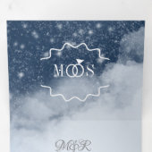 モダンで美しい山の雲と星の夜 三つ折り招待状 (内部最初)