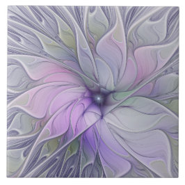 モダンで美しい抽象的なフラクトラルの花の芸術 タイル
