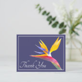 モダンで美しい極楽鳥の花の感謝カード ポストカード (スタンド正面)