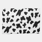 モダンで美しい黒と白の牛柄 キッチンタオル (横)