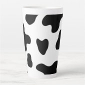 モダンで美しい黒と白の牛 カフェラテマグ (正面)