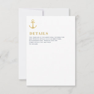 モダンで航海のな結婚式の明細カード 出欠カード
