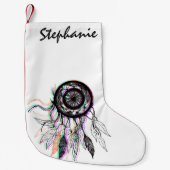 モダンで芸術的なネイティブアメリカンDreamcatcher スモールクリスマスストッキング (正面)