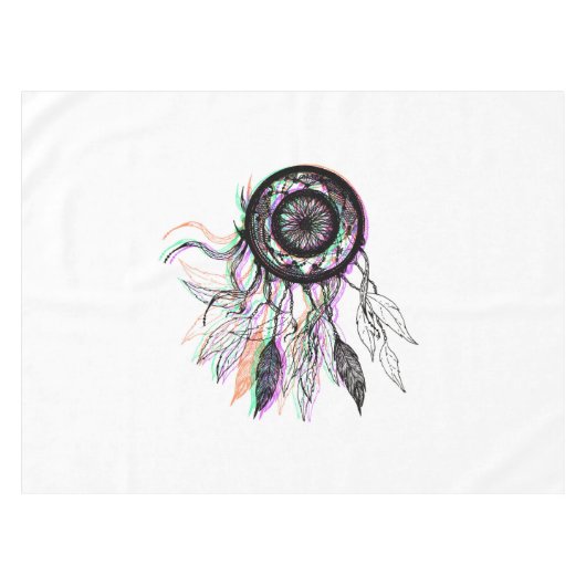 モダンで芸術的なネイティブアメリカンDreamcatcher テーブルクロス (正面(横))