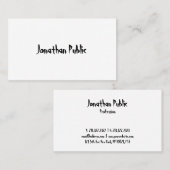 モダンで芸術的な原稿のデザインのプロフェッショナルのシンプル 名刺 (正面/裏面)