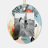 モダンで芸術的な|ミニマルなマツ円錐形の写真 セラミックオーナメント (左)