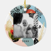 モダンで芸術的な|ミニマルなマツ円錐形の写真 セラミックオーナメント (裏面)