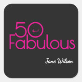 モダンで華やかな50歳の誕生日パーティー スクエアシール (正面)