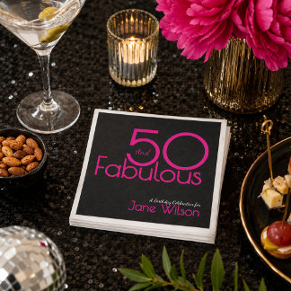 モダンで華やかな50歳の誕生日パーティー スタンダードカクテルナプキン
