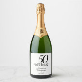 モダンで華やかな50歳の誕生日パーティー スパークリングワインラベル (正面)