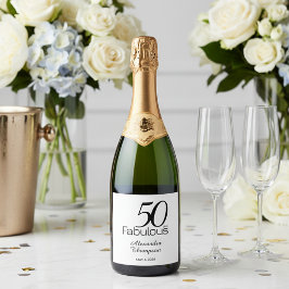 モダンで華やかな50歳の誕生日パーティー スパークリングワインラベル