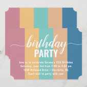 モダンで落ち着いた色見本の誕生日 招待状 (正面/裏面)