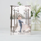 モダンで装飾的な2写真の結婚式のサンキューカード サンキューカード (スタンド正面)