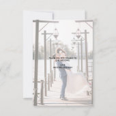 モダンで装飾的な2写真の結婚式のサンキューカード サンキューカード (裏面)