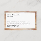 モダンで豪華な木製のボーダーきれいなレイアウトのアポイントメント 名刺 (裏面)