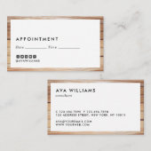 モダンで豪華な木製のボーダーきれいなレイアウトのアポイントメント 名刺 (正面/裏面)