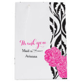 モダンで豪華な結婚式のメイド・オブ・オーナー（花嫁付き添い人）の好意のギフトバッグ ミディアムペーパーバッグ (正面)