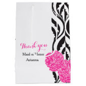 モダンで豪華な結婚式のメイド・オブ・オーナー（花嫁付き添い人）の好意のギフトバッグ ミディアムペーパーバッグ (裏面)