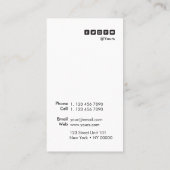 モダンで豪華な許可のハートの形の垂直 名刺 (裏面)