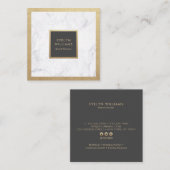 モダンで豪華な金ゴールド及び大理石のダークグレーのイベントプランナー スクエア名刺 (正面/裏面)
