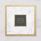 モダンで豪華な金ゴールド及び大理石のダークグレーのイベントプランナー スクエア名刺 (正面)