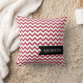 モダンで赤いジグザグ形の枕 クッション (ブランケット)