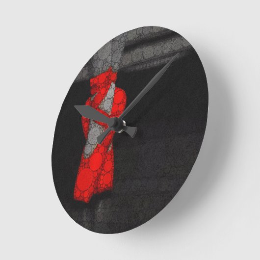 モダンで赤いバレエシューズ ラウンド壁時計 (傾斜)