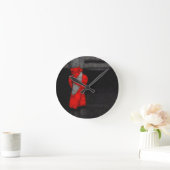モダンで赤いバレエシューズ ラウンド壁時計 (ホーム)