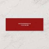 モダンで赤いプロフィールカード コーリングカード (裏面)