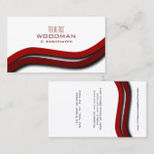モダンで赤い波の名刺のテンプレート 名刺 (正面/裏面)