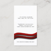 モダンで赤い波の名刺のテンプレート 名刺 (裏面)