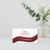 モダンで赤い波の名刺のテンプレート 名刺 (スタンド正面)