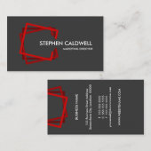 モダンで赤い灰色のプロフェッショナル 名刺 (正面/裏面)