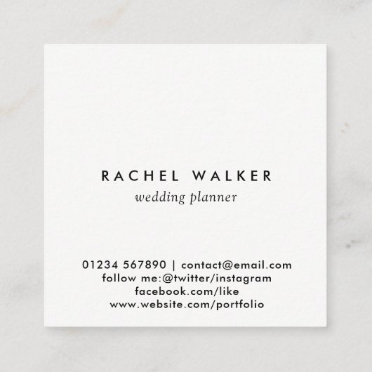 モダンで赤い花の正方形のプランナーの名刺 スクエア名刺 (裏面)