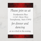 モダンで赤くおよび黒いバラの結婚披露宴の挿入物 エンクロージャーカード (裏面)