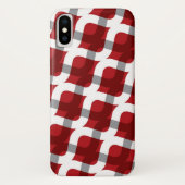 モダンで赤く白いジグザグ形の抽象芸術パターン電話箱 Case-Mate iPhoneケース (裏面)