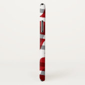 モダンで赤く白いジグザグ形の抽象芸術パターン電話箱 Case-Mate iPhoneケース (裏面/右)