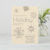 モダンで輝く雪の結晶が織りなす企業のホリデーパーティー 招待状 (スタンド正面)