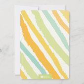 モダンで透明な文字はベビーシャワーの招待をつなぎます 招待状 (裏面)