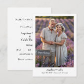 モダンで遊び心があり、楽しい写真の結婚式予告ハガキ セーブザデート (正面/裏面)