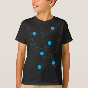 モダンで遊び心があり、楽しい、かわいい青いボールのパターン Tシャツ