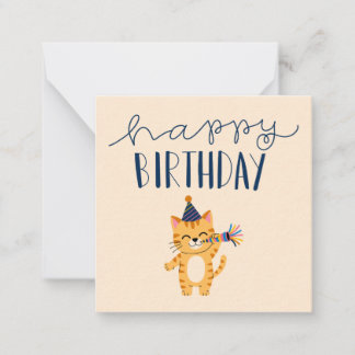 モダンで遊び心のあるかわいい猫の誕生日おめでとう ノートカード
