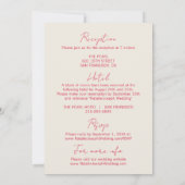 モダンで遊び心のあるレトロなウェディングスタイルが一つに 招待状 (裏面)